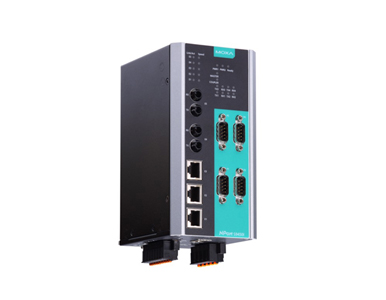 NPort S9450I-2M-ST-HV-T - 4-port RS-232/422/485 rugged device server, 3 10/100M Ethernet ports, 2 100M multi-mode fiber ports by MOXA